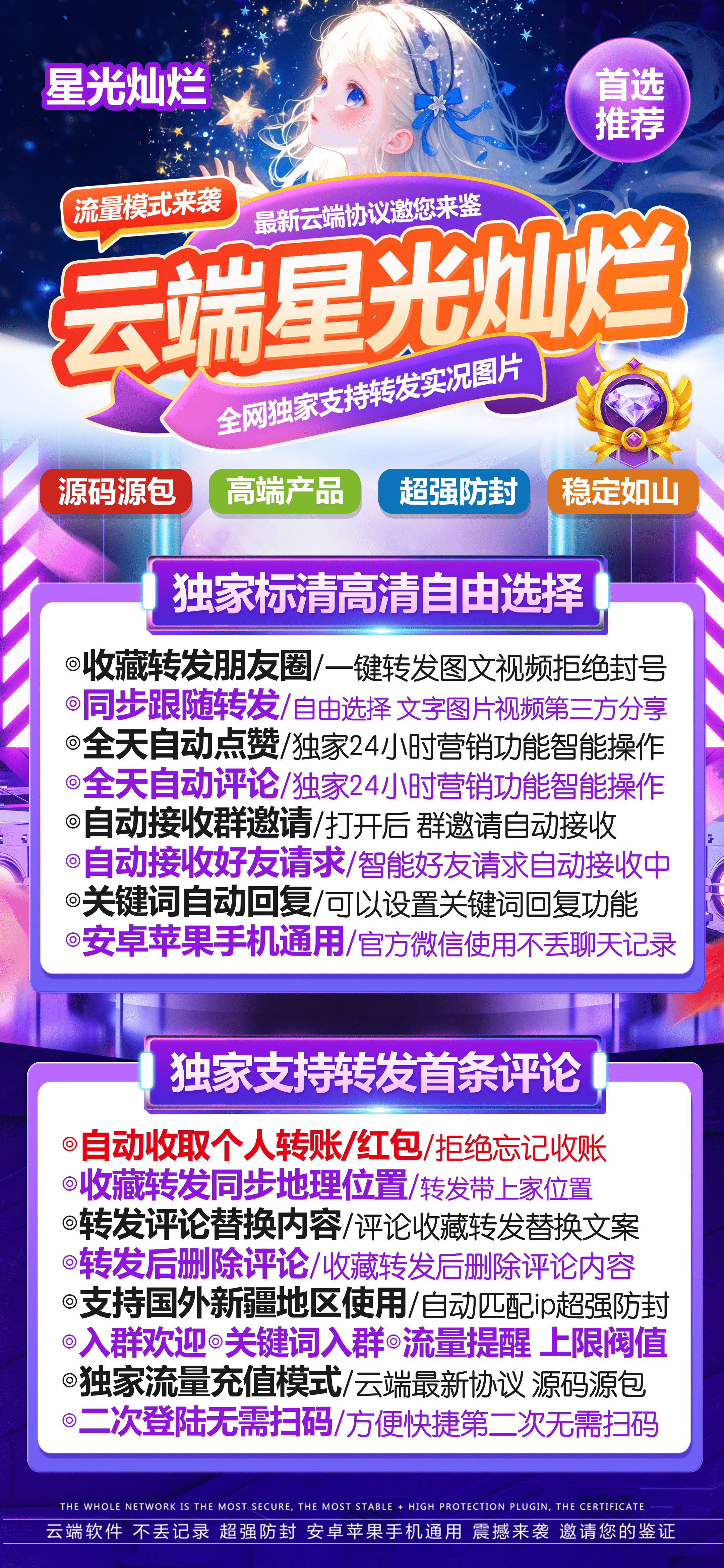 云端星光灿烂官网-卡密活动码购买以及登录-活动月卡授权-不退换